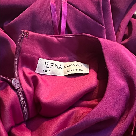 Mac Duggal Raspberry Ostrich Feather Party Dress - Picture 5 of 6